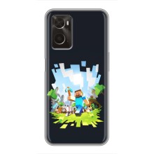 Чехол Майнкрафт на Oppo A96 (AlphaPrint) Minecraft (персонажи Minecraft)