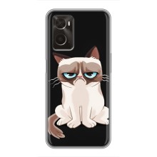 Чехол с принтом для Oppo A96 (AlphaPrint) Модные коты (Грустный кот)