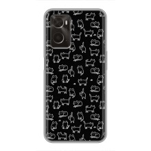 Чехол с принтом для Oppo A96 (AlphaPrint) Модные коты (Меленькие котики)