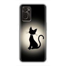 Чехол с принтом для Oppo A96 (AlphaPrint) Модные коты (Силуэт котика)