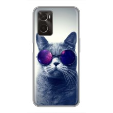 Чехол с принтом для Oppo A96 (AlphaPrint) Модные коты (Стильный кот)
