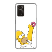 Чехол с Симпсонами для Oppo A96 (VPrint) (Гомер с пончиком)