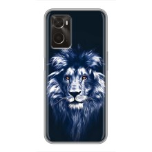 Чехол со Львом для Oppo A96 (VPrint) (Синий Лев)