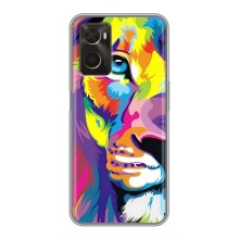 Чехол со Львом для Oppo A96 (VPrint) (Яркий Лев)