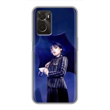 Чехлы Венсдей на Oppo A96 Уэнсдей (AlphaPrint) (Уэнздей с зонтом)