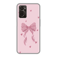 Чехол банты для Oppo A96 – Бант на розовом