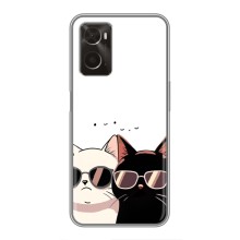 Чехол с рисунком кот на Oppo A96 (Коты в очках)