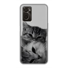 Чехол с рисунком кот на Oppo A96 (Пара котов)