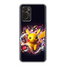 Чехол с Пикачу на Oppo A96 (Пикачу с мячом)