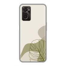 Силиконовый чехол с принтом в цветах на Oppo A96 (Монстера зелёная)