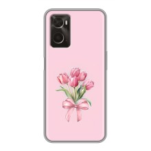 Чехол с розовым рисунком для Oppo A96 (Букет цветов)