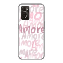 Чехол с розовым рисунком для Oppo A96 (Любовь)