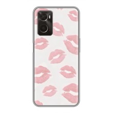 Чехол с розовым рисунком для Oppo A96 (Розовые губы)