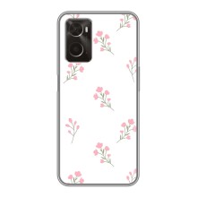 Чехол с розовым рисунком для Oppo A96 (Розовые цветы)
