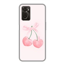 Чехол с розовым рисунком для Oppo A96 (Розовые вишни)
