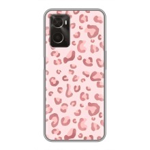 Чехол с розовым рисунком для Oppo A96 (Розовый леопард)