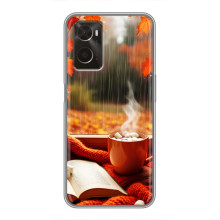 Чехол с уникальным дизайном «Осень с кофе» для Oppo A96 – Кофе и дождь