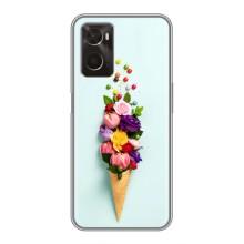 Чехлы с тематикой "ЦВЕТЫ" на Oppo A96 (Цветок-мороженное)