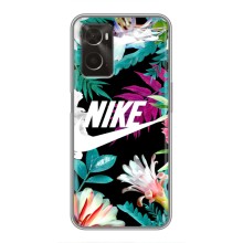 Силіконовый Чохол на Oppo A96 з картинкою НАЙК – Квітковий Nike