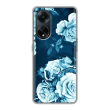 Чехлы (ART) Цветы на Oppo A98 (VPrint) (Голубые Бутоны)