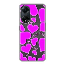 Чехлы для любимой на Оппо А98 (VPrint) (Pink hearts)