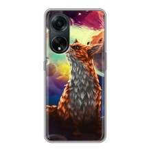 Чехлы с картинкой Лисички для Oppo A98 (VPrint) (Лисица в космосе)