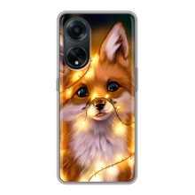 Чехлы с картинкой Лисички для Oppo A98 (VPrint) (Лисичка в гирляндах)