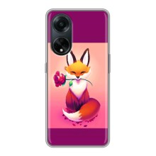 Чехлы с картинкой Лисички для Oppo A98 (VPrint) (Лисичка с розочкой)