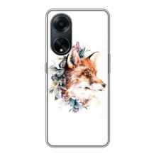Чехлы с картинкой Лисички для Oppo A98 (VPrint) (Лисичка в цветочках)