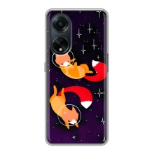 Чехлы с картинкой Лисички для Oppo A98 (VPrint) (Лисички космонавты)