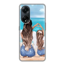 Чехол с печатью для Oppo A98 - (Мама с ребенком) (AlphaPrint) (Мама с доченькой)