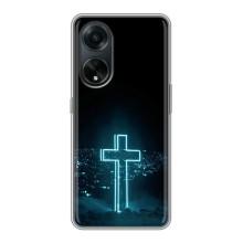 Чехол для Oppo A98 (AlphaPrint) - (Христианские) (Крест и город)