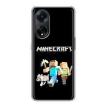 Чехол Майнкрафт на Oppo A98 (AlphaPrint) Minecraft (герои Minecraft)