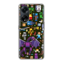 Чехол Майнкрафт на Oppo A98 (AlphaPrint) Minecraft (Коллаж Майнкрафт)