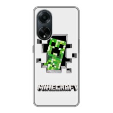 Чехол Майнкрафт на Oppo A98 (AlphaPrint) Minecraft (крипер Майнкрафт)