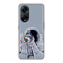 Чехол NASA для Oppo A98 (AlphaPrint) (Космонавт фото)