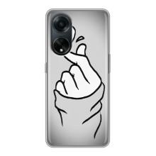 Чохол з принтом для Oppo A98 (AlphaPrint - Знак сердечка)
