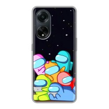 Чехол Амонг Ас для Oppo A98 (AlphaPrint) (Скины в космосе)