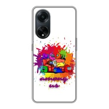 Чехол Амонг Ас для Oppo A98 (AlphaPrint) (Яркий АмонгАс)