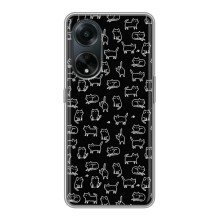 Чехол с принтом для Oppo A98 (AlphaPrint) Модные коты (Меленькие котики)