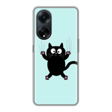 Чехол с принтом для Oppo A98 (AlphaPrint) Модные коты (Падающий кот)