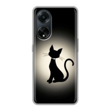 Чехол с принтом для Oppo A98 (AlphaPrint) Модные коты (Силуэт котика)