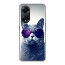 Чехол с принтом для Oppo A98 (AlphaPrint) Модные коты (Стильный кот)