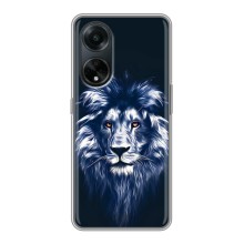 Чехол со Львом для Oppo A98 (VPrint) (Синий Лев)