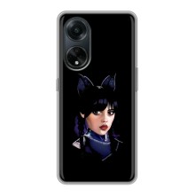 Чехлы Венсдей на Oppo A98 Уэнсдей (AlphaPrint) (серьезная Уэнздей)