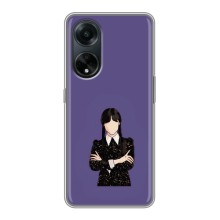 Чехлы Венсдей на Oppo A98 Уэнсдей (AlphaPrint) (Уэнздей в черном)