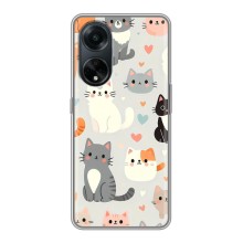 Чехол с рисунком кот на Oppo A98 (Коллаж котов)