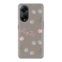 Чехол с рисунком кот на Oppo A98 (Лапы и усы)
