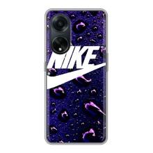 Чехол с логотипом Найк на Oppo A98 – Найк на фиолетовом