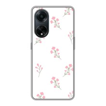 Чехол с розовым рисунком для Oppo A98 (Розовые цветы)